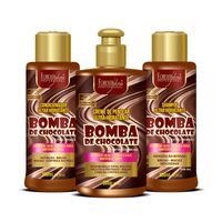 Kit-Bomba-de-Chocolate-com-Shampoo-Condicionador-e-Creme-Forever-Liss