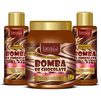 Kit-Bomba-de-Chocolate-com-Shampoo-Condicionador-e-Mascara-1kg-Forever-Liss