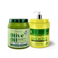 kit-umectacao-de-abacate-com-mascara-olive-oil-950g-e-creme-de-pentear-abacachos